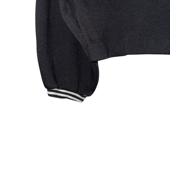 Vintage 80’s Varsity Style Black Local Hero Cropped Sweatshirt MED Spiegel - Picture 3 of 10